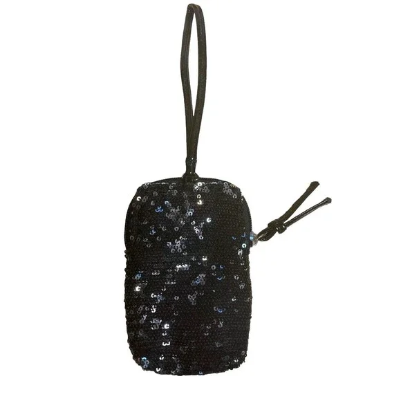 Bongo wristlet Black Sequins Party Nightclub Wallet Purse Festival Concert - Picture 4 of 5